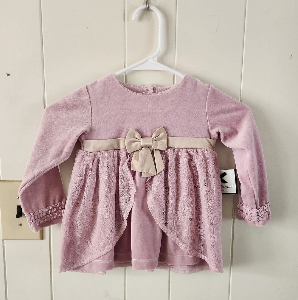 NWT Wendy Bellissimo Purple and Cream Baby Top Size 24 Months